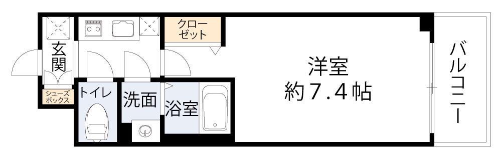 ファステート難波デラックス(1K/12階)の間取り写真