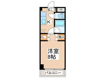 さくら小径(1K/2階)の間取り写真