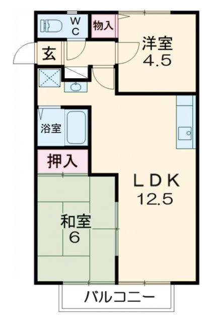 ハイツナカノ(2LDK/2階)の間取り写真
