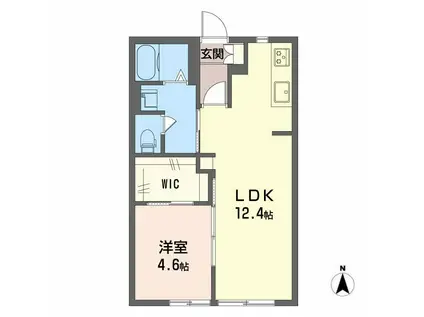 ヴィオラ平井A棟(1LDK/1階)の間取り写真