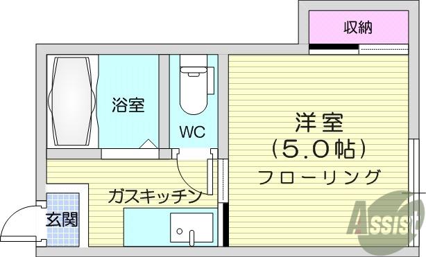 成田ハイツ(1K/1階)の間取り写真
