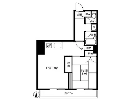 オーバルコート立花(1LDK/2階)の間取り写真