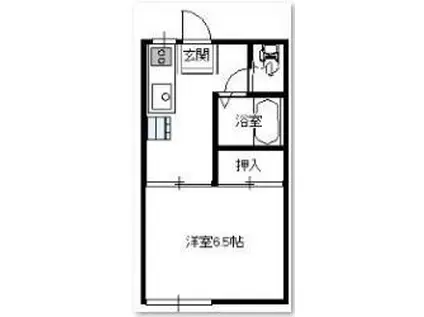 プレンティKII(1K/2階)の間取り写真