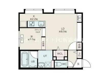 JR札沼線 新川駅(北海道) 徒歩3分 4階建 築4年(1LDK/4階)の間取り写真