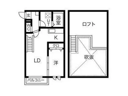 CREO八田弐番館(1LDK/1階)の間取り写真