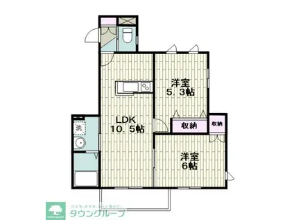 プルメリア(2LDK/3階)の間取り写真