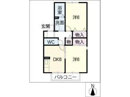 セジュール長松 A棟(2DK/2階)の間取り写真