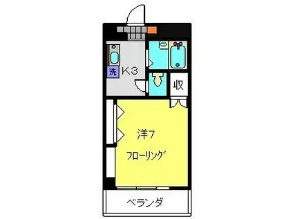 REGINA HALL(1K/3階)の間取り写真