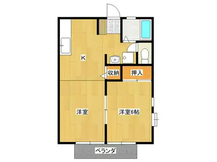 南台コーポ(2DK/2階)の間取り写真