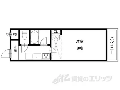 エンゼルプラザ彦根4(1K/3階)の間取り写真