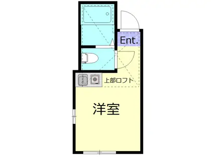 ユナイト白楽エッフェル(ワンルーム/2階)の間取り写真