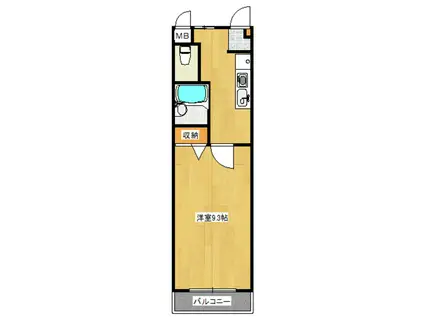 第三アサヒハイツ(1K/2階)の間取り写真