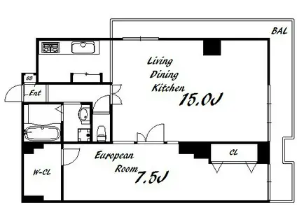 和光ハイマート三宮(1LDK/5階)の間取り写真