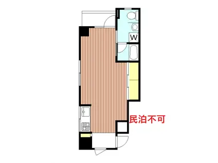 RC造少し広めのワンルーム LUXE H(ワンルーム/2階)の間取り写真