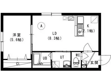 ル・ファール山鼻19条(1LDK/1階)の間取り写真