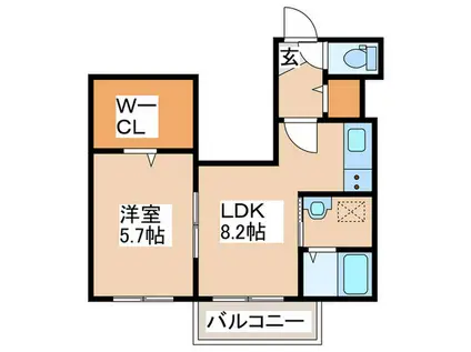 ALOHA(1LDK/2階)の間取り写真