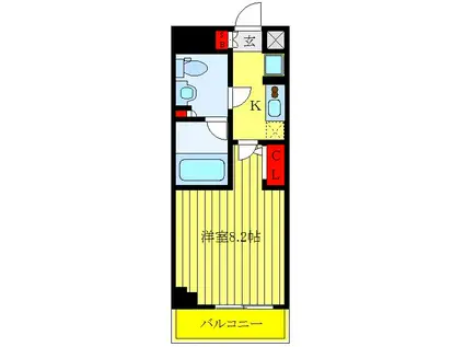 XEBECときわ台(1K/2階)の間取り写真