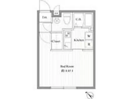 ZESTY西新宿III(ワンルーム/4階)の間取り写真