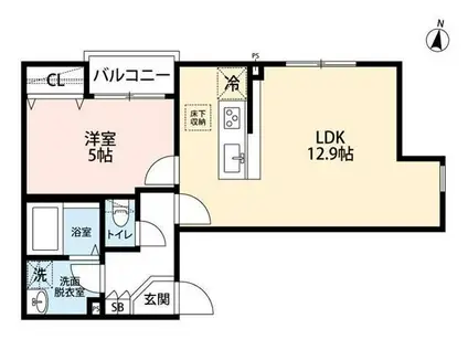 グランクオール千川(1LDK/1階)の間取り写真