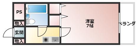 アーバンエース西神戸パル(1K/3階)の間取り写真