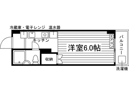 スカイレジデンス(1K/2階)の間取り写真