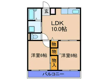 マックス2(2LDK/2階)の間取り写真