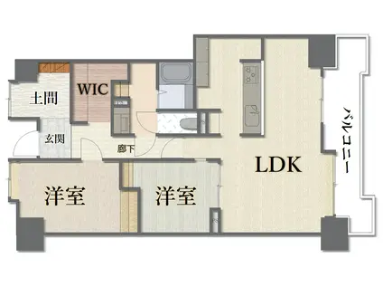 長町街苑パークマンション(2LDK/7階)の間取り写真