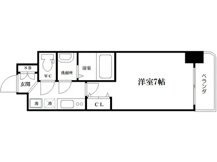 LUXE西長堀(1K/12階)の間取り写真