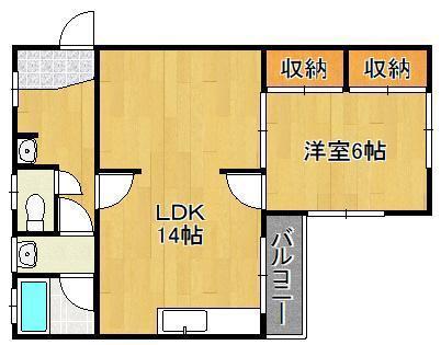 市瀬ビル(2LDK/2階)の間取り写真