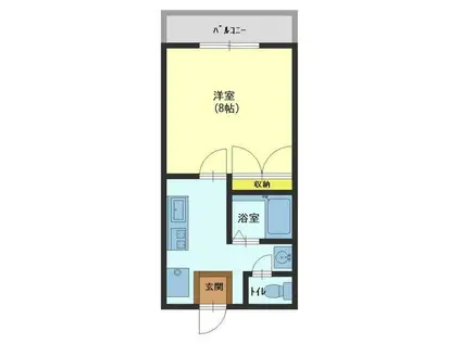 ロワ・黒崎(1K/2階)の間取り写真