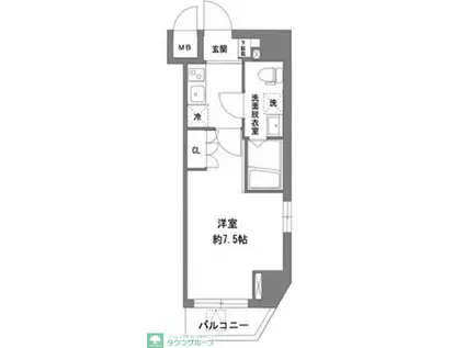 LA VITA新御徒町(1K/5階)の間取り写真