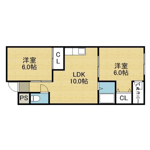 第2タナックマンション(2LDK/4階)の間取り写真