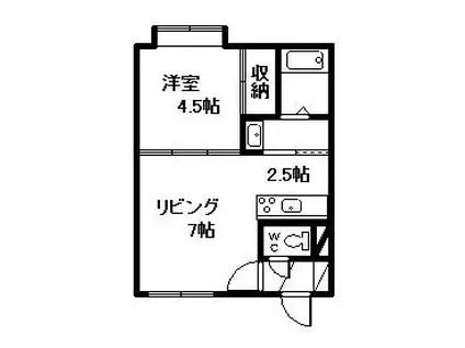 オーベルジュ10(1DK/1階)の間取り写真