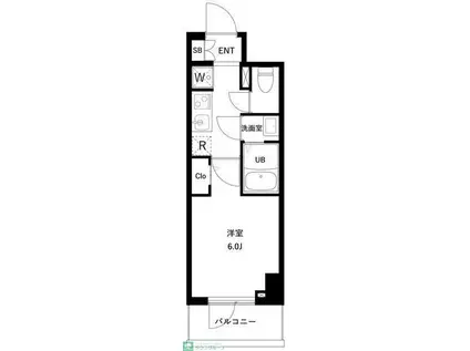 アーバンパーク南行徳レジデンス(1K/6階)の間取り写真