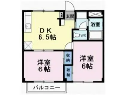 カーサ・タナカ(2DK/2階)の間取り写真