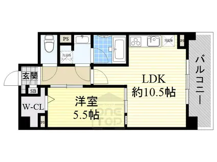 ノーヴァ千里丘(1LDK/1階)の間取り写真