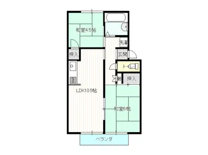 サンコーポプレジール(2LDK/2階)の間取り写真