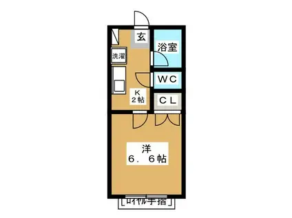 クレアーレ瑞江I(1K/1階)の間取り写真