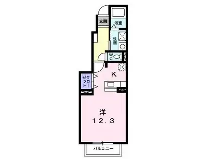 VILLA原松(1K/1階)の間取り写真