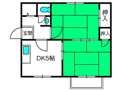 エスポワールA(2DK/1階)の間取り写真