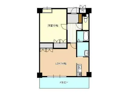 ツインスター下松駅南グリッツァ(1LDK/5階)の間取り写真