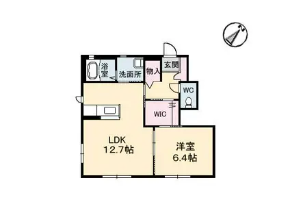 ピュアハーモニーA(1LDK/1階)の間取り写真
