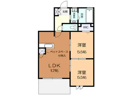スターサファイアI(2LDK/1階)の間取り写真