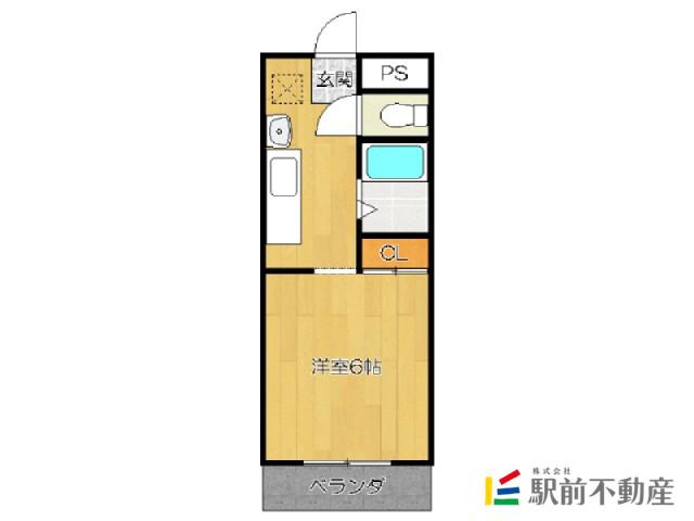 大保ハイツB(ワンルーム/4階)の間取り写真