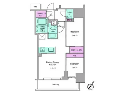 アーバネックス日本橋茅場町(2LDK/6階)の間取り写真