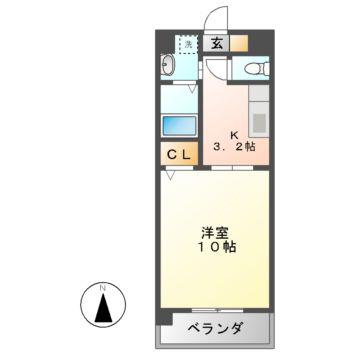 カサグランデ新栄(1K/1階)の間取り写真