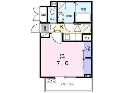 グレイスレジデンスC(1K/3階)の間取り写真