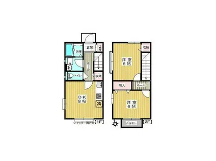 アセット(2DK/1階)の間取り写真