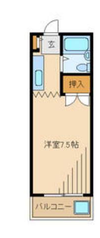 ジュネススズキ(1K/3階)の間取り写真