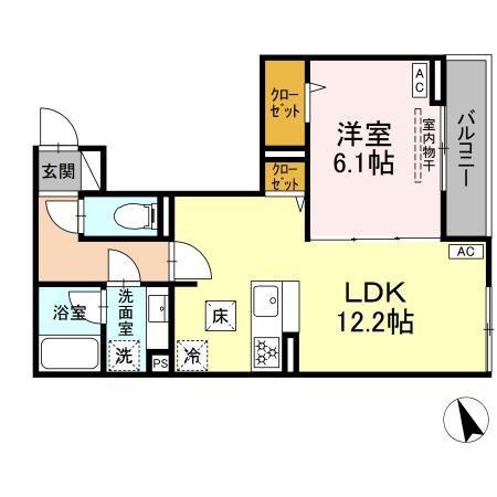 MAISON DE MON REVE 高円寺(1LDK/1階)の間取り写真